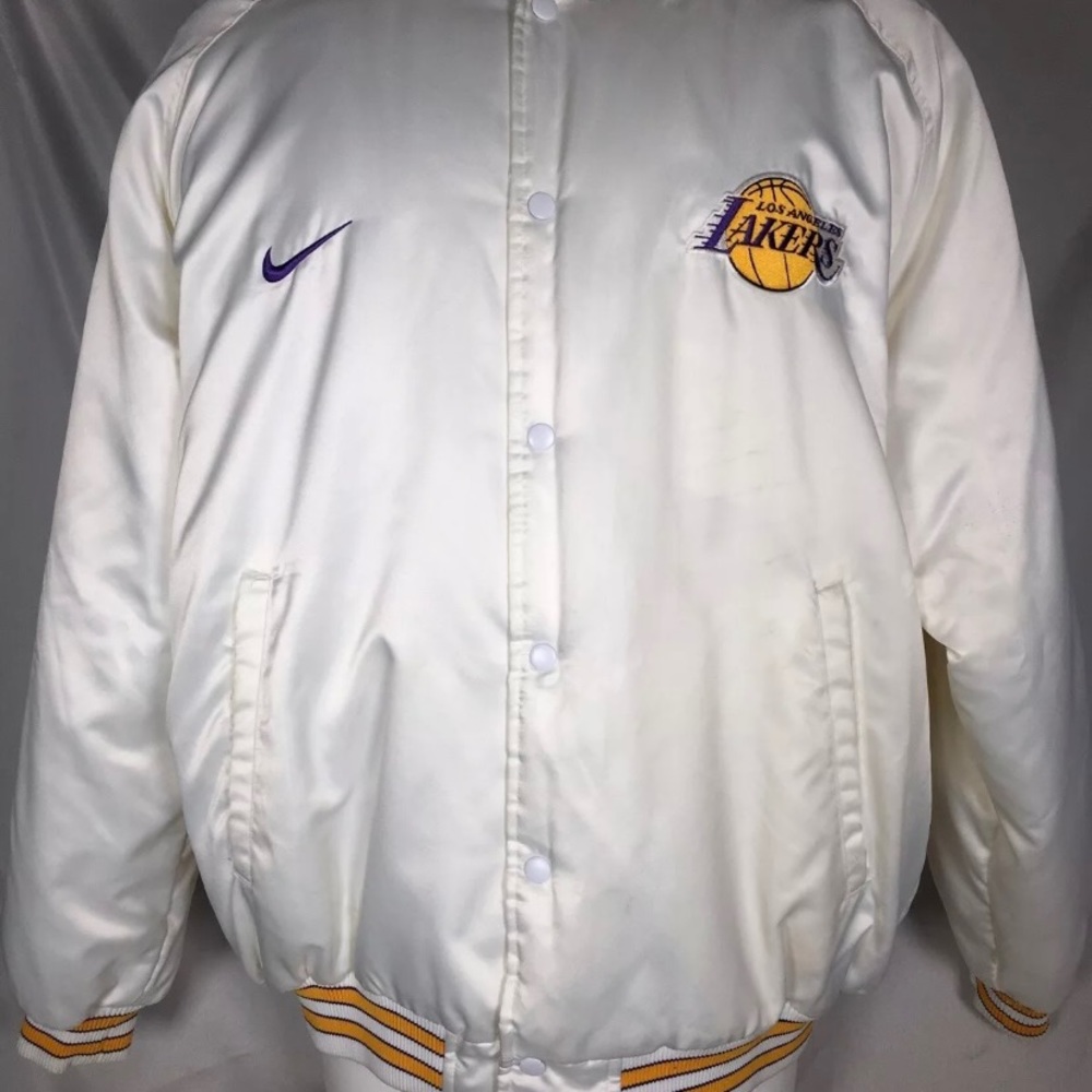 Vintage Lakers Nike White Satin Jacket 90's XXL